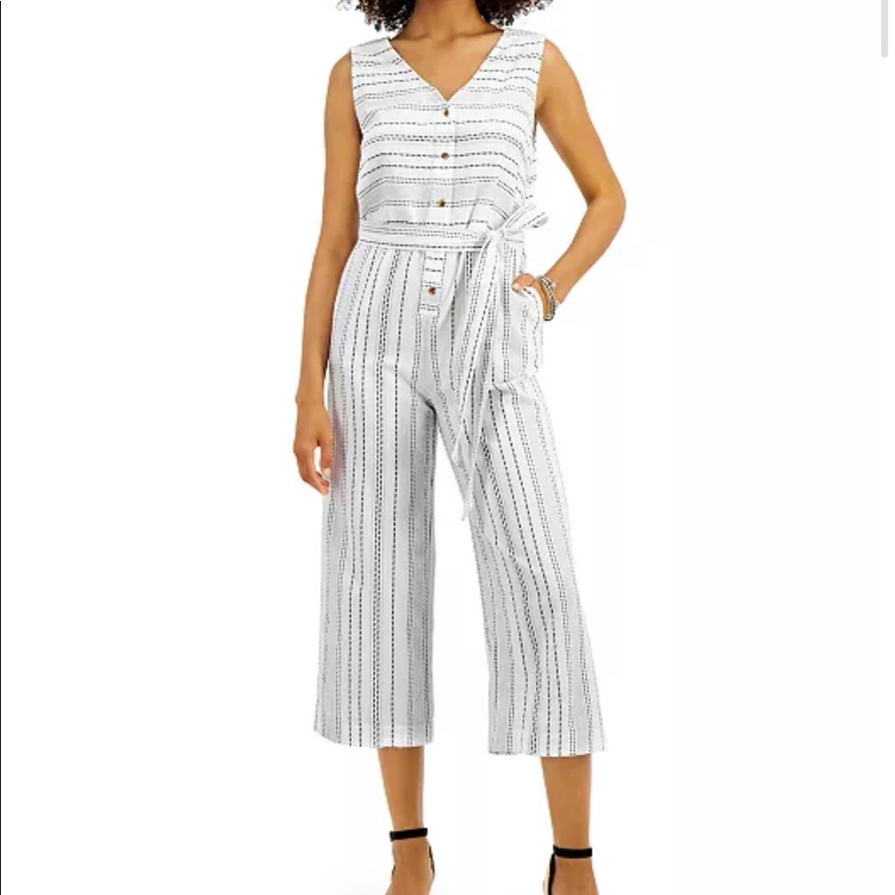 Style & Co striped sleeveless wide leg jumpsuit